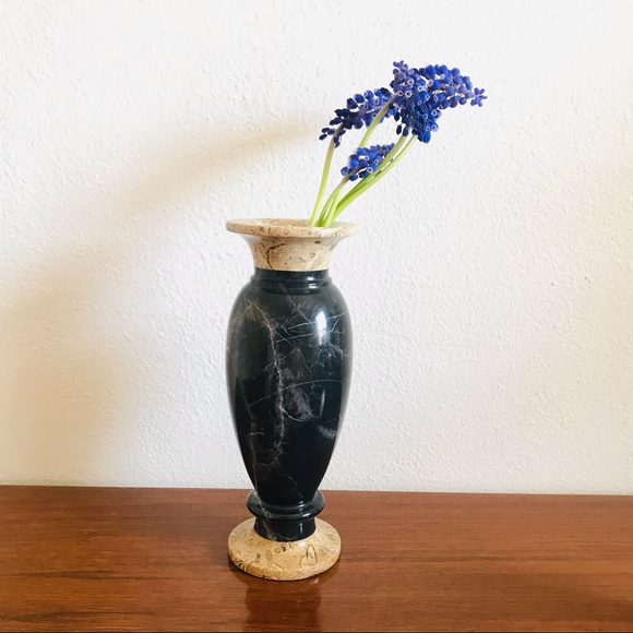 Boho chic Vintage large marble stone vase